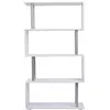 Image de Bibliothèque étagère design contemporain en S 4 niveaux 80L x 30l x 145H cm coloris blanc