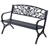 Image de Banc de jardin 3 places dim. 127 x 60 x 85 cm max 250 Kg acier fonte noir