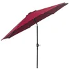 Image de Parasol en métal rond polyester 180g/m² manivelle inclinable Ø 3 x 2,45 m bordeaux