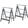 Image de Lot de 2 tréteaux pliables télescopiques hauteur réglable 80-130 cm noir