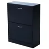 Image de Meuble à chaussures double compartiment à bascule 60L x 24l x 80H cm panneaux de particules noir