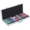 Image de Mallette professionnelle de Poker 500 jetons 2 jeux de cartes 5 dés bouton dealer 2 clés alu