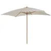 Image de Parasol droit rectangulaire bois polyester haute densité 2,95L x 2l x 2,55H m crème