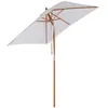 Image de Parasol rectangulaire inclinable bois polyester haute densité 2L x 1,5l x 2,3H m crème