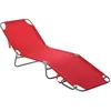 Image de Bain de soleil Outsunny en metal H. 24 cm L. 187 cm rouge non empilable pliable
