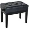 Image de HOMCOM Banquette tabouret siège pour piano hauteur réglable 55L x 33l x 48-58H cm coffre de rangement interne assise revêtement synthétique capitonné bois noir