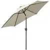 Image de Parasol inclinable de jardin balcon terrasse manivelle toile polyester imperméabilisée haute densité 180 g/m² Ø2,7 x 2,35H m alu crème