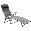 Image de Bain de soleil Outsunny gris H. 65 cm en metal L. 137 cm non empilable pliable