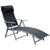 Image de Bain de soleil Outsunny noir H. 101 cm L. 137 cm en metal non empilable pliable