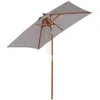 Image de Parasol rectangulaire inclinable bois polyester haute densité 2L x 1,5l x 2,3H m gris clair