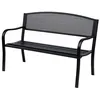 Image de Banc 3 places de jardin terrasse style contemporain 127L x 60l x 87H cm métal époxy anticorrosion noir