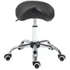 Image de Tabouret de massage tabouret selle ergonomique pivotant 360° hauteur réglable revêtement synthétique noir chromé