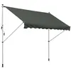 Image de Store banne manuel rétractable 3L x 1,5l m inclinaison et hauteur réglable installation rapide métal alu polyester anti-UV gris