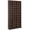 Image de Étagère rangement CD/DVD meuble de rangement pour 1116 CDs 33 compartiments réglables en hauteur 102 x 24 x 195 cm marron