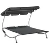 Image de Bain de soleil Outsunny gris L. 10 cm en acier H. 134 cm non empilable non pliable