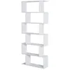 Image de Bibliothèque étagère zig zag design contemporain 80L x 23l x 192H cm 6 niveaux blanc