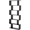 Image de Bibliothèque étagère zig zag design contemporain 80L x 23l x 192H cm 6 niveaux noir