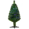 Image de Sapin de Noël artificiel lumineux fibre optique multicolore + support pied Ø 48 x 90H cm 90 branches vert