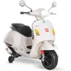 Image de Scooter moto électrique enfants 6 V dim. 102L x 51l x 76H cm musique MP3 port USB klaxon phare feu AR blanc Vespa