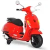 Image de Scooter moto électrique enfants 6 V dim. 102L x 51l x 76H cm musique MP3 port USB klaxon phare feu AR rouge Vespa