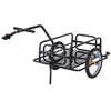 Image de Remorque vélo remorque de transport pour vélo 155L x 71,5l x 77H cm barre d'attelage universelle pliable acier noir