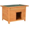 Image de Niche chien sur pied dim. 85L x 58l x 58H cm - toit ouvrant bitumé vert - bois sapin pré-huilé