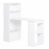 Image de Bureau informatique 120L x 55l x 120H cm bibliothèque adjacente multi-rangements blanc