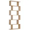 Image de Bibliothèque étagère zig zag design contemporain 80L x 23l x 192H cm 6 niveaux coloris chêne clair