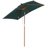 Image de Parasol rectangulaire inclinable bois polyester haute densité 2L x 1,5l x 2,3H m vert foncé
