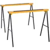 Image de HOMCOM Lot de 2 tréteaux pliables compactes poignée transport dim. 100L x 50l x 76H cm surface antidérapante métal noir jaune