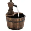 Image de Fontaine de jardin tonneau pompe à eau submersible incluse Ø 27 x 37H cm bois de pin marron