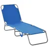 Image de Bain de soleil Outsunny en metal L. 180 cm H. 24 cm gris non empilable pliable