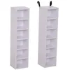 Image de Lot de 2 étagères colonnes armoire de rangement CD-DVD 6 + 6 compartiments dim. 21L x 19l x 88H cm capacité max. 204 CD blanc
