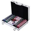 Image de Mallette pro poker coffret complet 30L x 21l x 6,5H cm 200 jetons 2 jeux de cartes + 2 clés aluminium