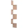 Image de Étagère d'angle étagère de rangement design contemporain zig zag 20L x 20l x 126H cm 5 niveaux panneaux de particules chêne clair