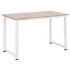 Image de Table d'ordinateur 120L x 60l x 76H cm multifonction grand plateau cadre robuste en métal blanc effet bois