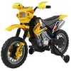 Image de Moto Cross électrique enfant 3 à 6 ans 6 V phares klaxon musiques 102 x 53 x 66 cm jaune et noir