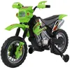 Image de Moto Cross électrique enfant 3 à 6 ans 6 V phares klaxon musiques 102 x 53 x 66 cm vert et noir