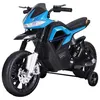 Image de Moto électrique pour enfants 25 W 6 V 3 Km/h effets lumineux et sonores roulettes amovibles bleu
