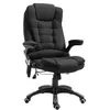 Image de Fauteuil de bureau direction massant chauffant hauteur réglable dossier inclinable toile de lin noir