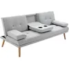 Image de Canape droit HOMCOM 3 places en lin bois 77 x 181 x 72 cm