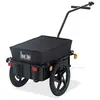 Image de Remorque vélo remorque de transport pour vélo 144L x 59l x 80H cm barre d'attelage universelle acier noir
