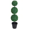 Image de Buis artificiel topiaire artificielle en forme de boules dim. Ø 30 x 112H cm vert