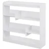 Image de Bibliothèque étagère meuble de rangement dim. 90L x 24l x 91H cm 4 niveaux 3 panneaux arrières panneaux de particules blanc