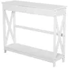 Image de Console style table de drapier néo-rétro tiroir + étagère dim. 100L x 30l x 81H cm MDF blanc