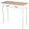 Image de Console style table de drapier style shabby chic 2 tiroirs dim. 87L x 34l x 78H cm MDF bois massif pin clair blanc