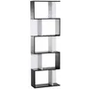 Image de Bibliothèque étagère meuble de rangement design contemporain en S 5 étagères 60L x 24l x 185H cm noir blanc