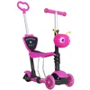 Image de Trottinette pour enfants trottinette 3 roues évolutive 3 en 1 hauteur guidon réglable canne telescopique selle dossier amovible rose