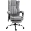 Image de Fauteuil de bureau direction massant chauffant hauteur réglable dossier inclinable repose-pied revêtement synthétique gris