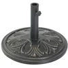 Image de Pied de parasol rond base de lestage Ø 48 x 34H cm ciment HDPE motif fleurs de lys poids net 13 Kg noir doré